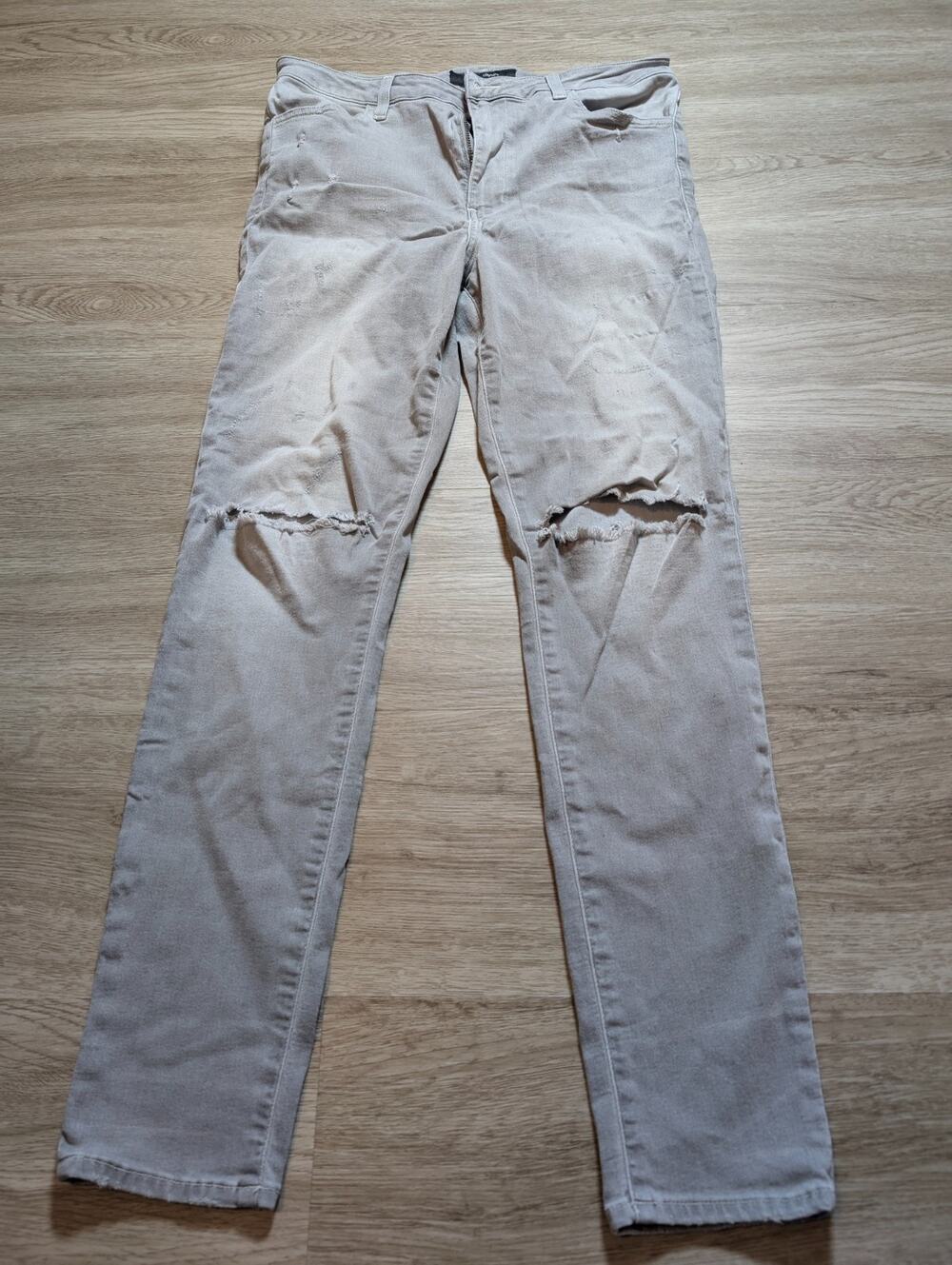 EMG Denim Womens 31 Gray Distressed Skinny Stretch Jeans Mid Rise Cotton Pants